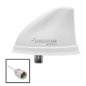 5912-DS-VHF-W: Shakespeare Dorsal Antenna White Low Profile 26' RGB Cable w/PL-259