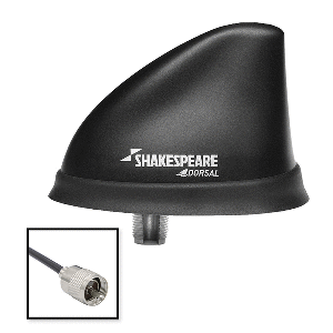 5912-DS-VHF: Shakespeare Dorsal Antenna Black Low Profile 26' RGB Cable w/PL-259