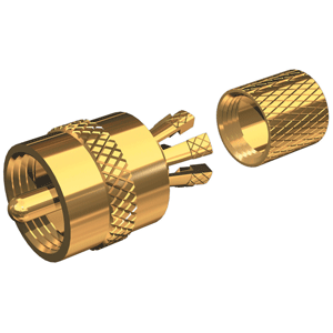 PL-259-CP-G: Shakespeare PL-259-CP-G - Solderless PL-259 Connector for RG-8X or RG-58/AU Coax - Gold Plated